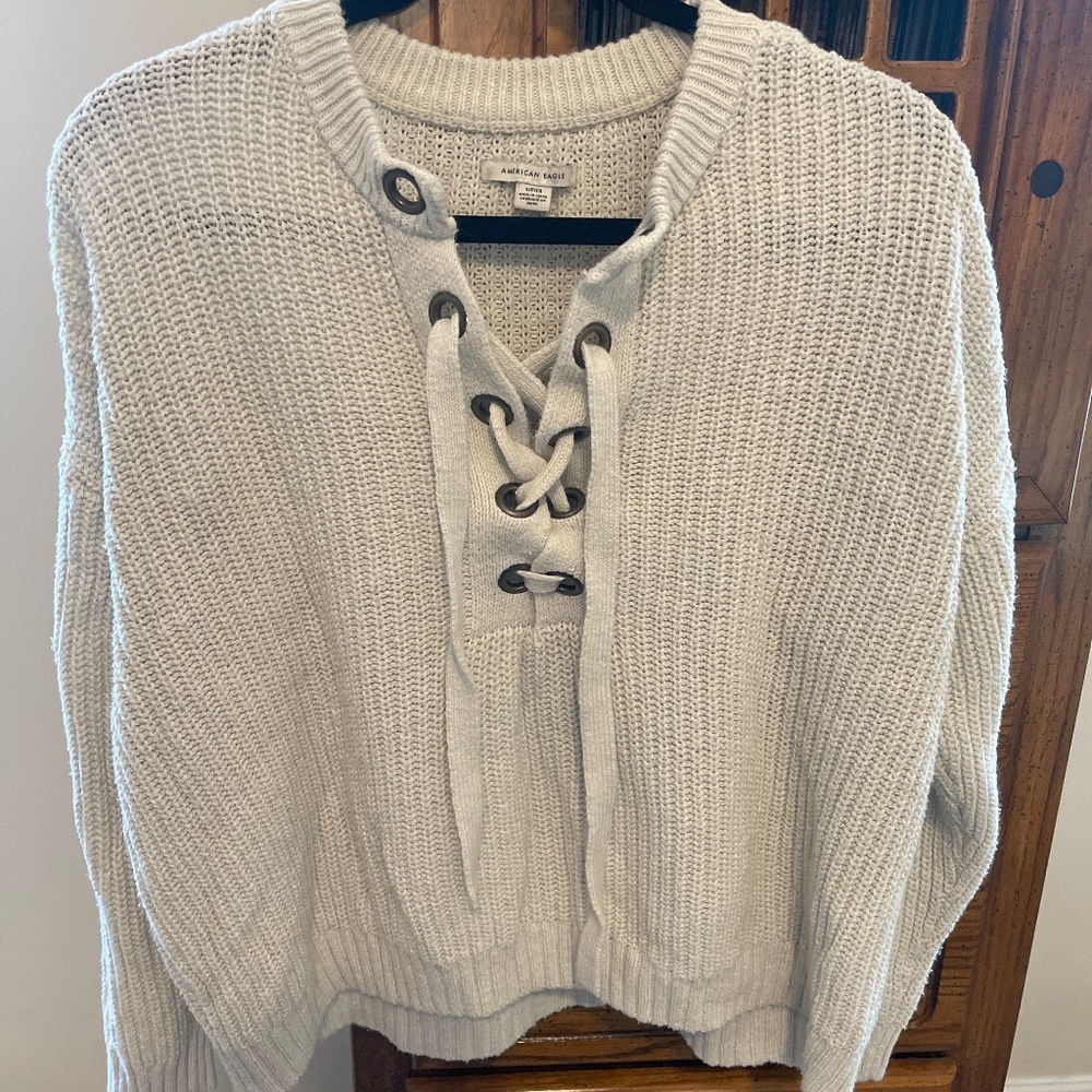 American Eagle Front Laced Sweater